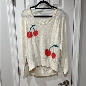 Lou & Grey Cream Sweater with Cherry Design